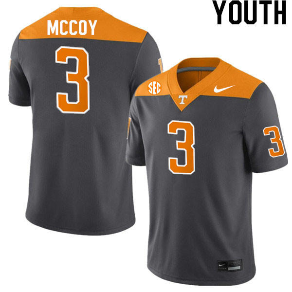 Youth #3 Jermod McCoy Tennessee Volunteers College Football Jerseys Stitched-Anthracite